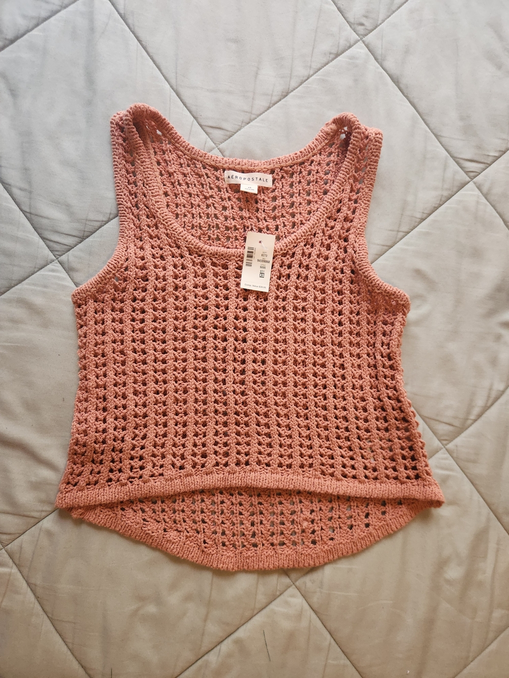 Aeropostale Dusty Rose Crochet Tank Top
